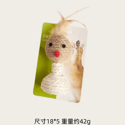 Sound Sisal Mouse Cat Toy, Bite-Resistant, Self-Play, Teeth Grinding - 8