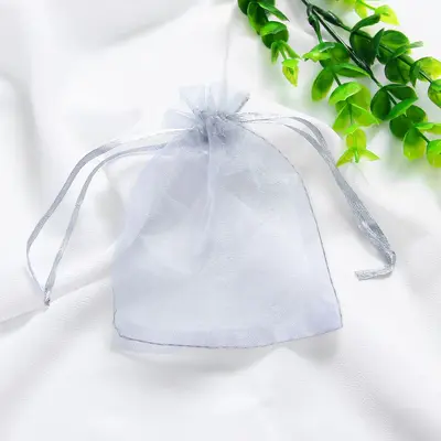 Breathable Mesh Drawstring Jewelry Storage Pouch, Transparent Gift Bag - 8