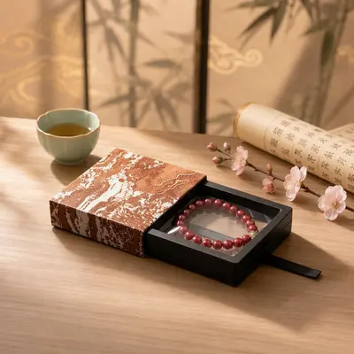 In Stock Gold-Plated Jewelry Box PE Film Storage Box Crystal Bracelet Packaging Box Drawer Suspension Box Beaded Bracelet Box - 12