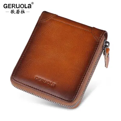 Erkek Cüzdanı, Gerçek Deri, Fermuarlı Bozuk Para Bölmeli Kısa Model - 6