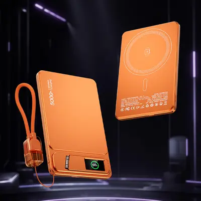 MagSafe Wireless Magnetic Power Bank with TFT Color Screen and Stand - 7