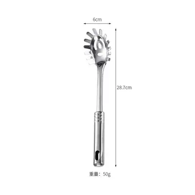 Paslanmaz Çelik Sote Spatula ve Kepçe Seti, Balık Spatulası, Süzgeç - 9