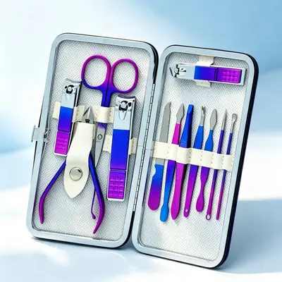 Nail scissors set, stainless steel, gradient colors