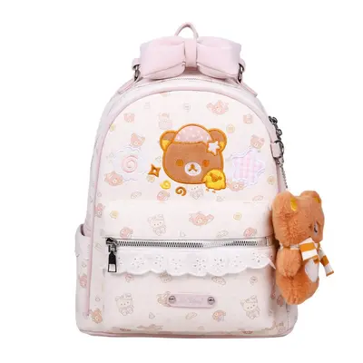 Women's Bear Design Bow Backpack 2026, Preppy Style for Students - 6