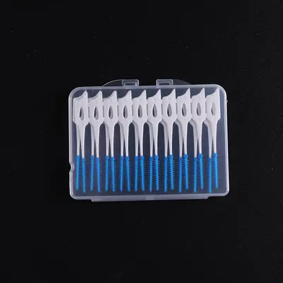 Ortodonti için diş arası fırçası, yumuşak silikon kürdan fırçası, turuncu, mavi, yeşil, 20/40 silikon kürdan - 9
