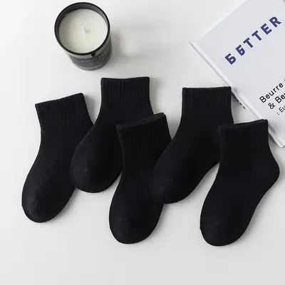 Children's White Sports Socks, Sweat-Absorbing, Mid-Calf