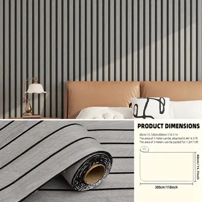 3D Self-Adhesive Wood Grain Wall Sticker, Waterproof - 9