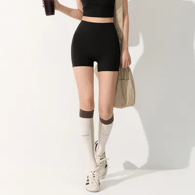 Women's Yoga Set with Thin-Strap Vest and High-Waist Fitness Shorts - 10