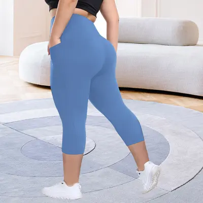 Cepli 7/8 büyük beden yoga taytı, süt ipeki, yüksek bel - 12