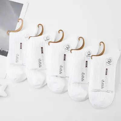 Damensocken Doppelnadel lange Rohre mittlere Dicke Herbst Winter Innenseite außen Baumwolle einfarbig Damensocken Lagerbestand Großhandel Supermarkt Flohmarkt Baumwollsocken - 13