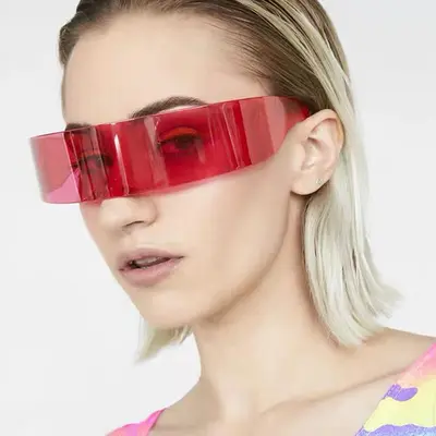 Cyberpunk-Sonnenbrille im Science-Fiction-Design mit LED-Disco-Look - 9