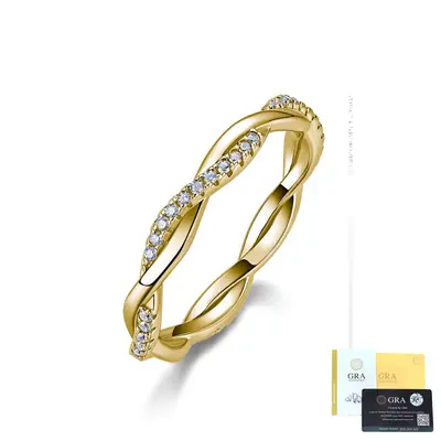 S925 Silver Twisted Moissanite Ring, High Brilliance, Everyday Wear - 7
