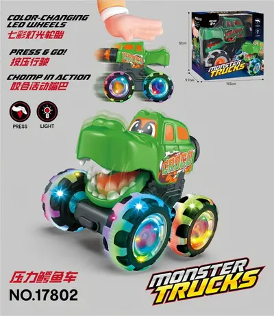 Press-and-Go Light-Up Monster Truck Toy with Inertia Wheels - 9
