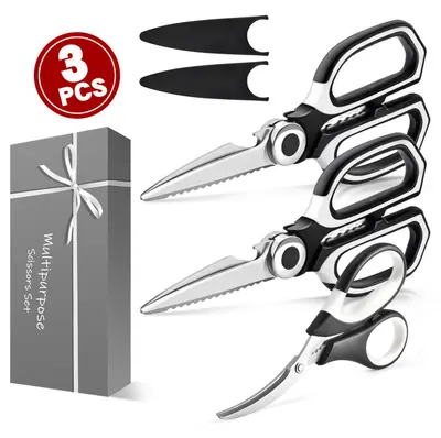 Kitchen Scissors 3-Piece Set, Seafood and Shrimp Deveining Scissors