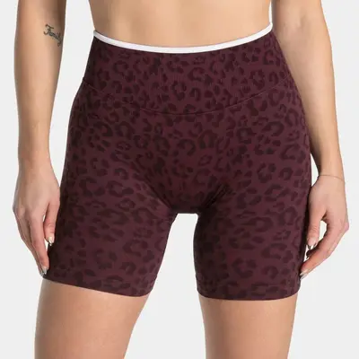 Seamless Leopard Print Yoga Shorts with Peach Lift Design - 11
