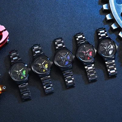 Men's quartz watch, waterproof, automatic movement, wheel design