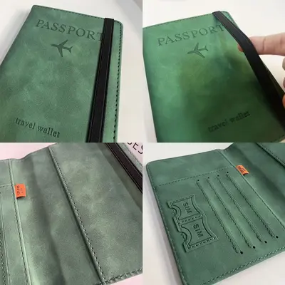 Sınır ötesi PU deri kartlık pasaportluk RFID pasaport çantası kılıfı Seyahat cüzdanı çok fonksiyonlu belge çantası toptan