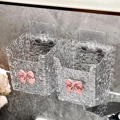 Banyo su dalgalanma depolama rafı ev banyo diş fırçası rafı atık yüz havlusu saklama kutusu yay high-end