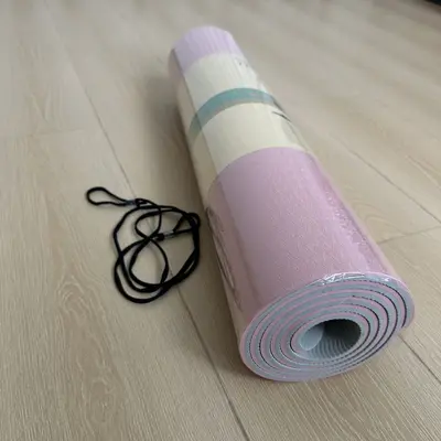 TPE yoga matı, kaymaz, kalın (61 x 0,8 cm), ev kullanımı için - 11