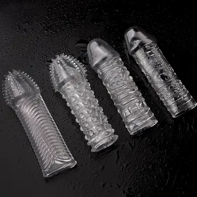 Wolf Tooth Spiked Crystal Penis Sleeve for Men, Hollow Adult Sex Toy
