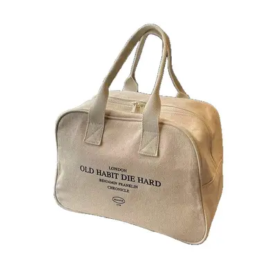 Women's Large-Capacity Canvas Travel Bag, Lightweight - 5