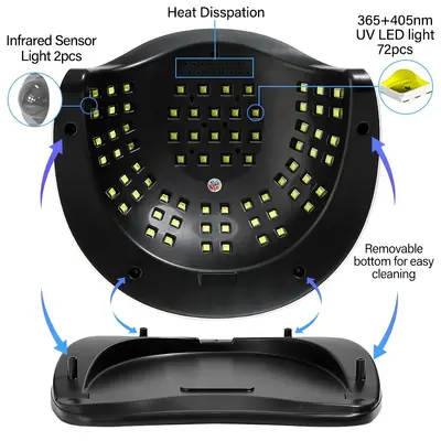 UV nail lamp smart induction 4-speed timer - 5