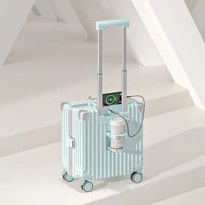 High-end aluminum frame luggage, multi-functional universal wheeled trolley bag, lightweight carry-on bag, 18-inch cabin luggage, 20-inch luggage - 13