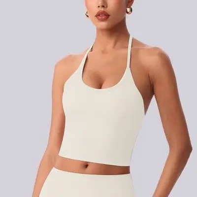 Yoga-Set mit Neckholder-Top und High-Waist-Hose - 12