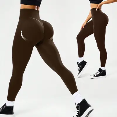 Women's Tummy Control Peach Butt Running Leggings, V-Waist, Quick-Dry - 11