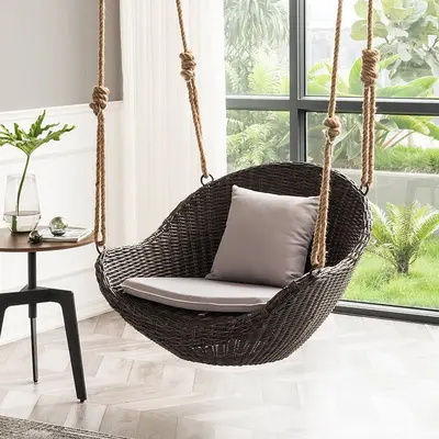 Ev İçi Asılı Sallanan Sandalye, Balkon Rattan Hamak Koltuğu - 7