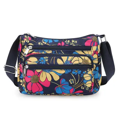 Middle-Aged Women's Oxford Fabric Crossbody Bag, Lightweight, Multi-Layer - 6
