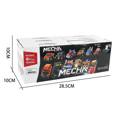 Küçük parçacıklı mecha robot dünya yapım bloğu montajı 6'sı 1 arada eğitici puzzle oyuncak yarış arabası yapım bloğu oyuncak