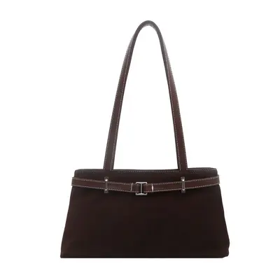Small Square Handbag with Belt Detail, Single Shoulder Bag - 10