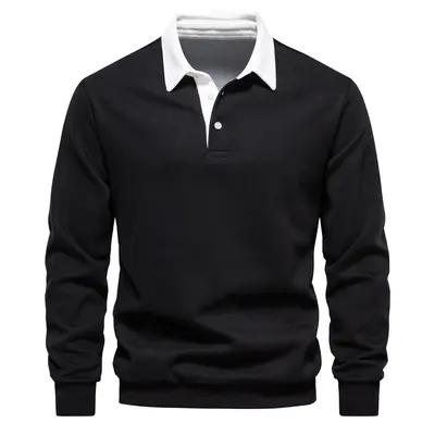 2024 neue Herbst-Poloshirt mit langen Ärmeln Trend europäische Größe Export Herren-Sweatshirt hochwertig Freizeit vielseitig Herren - 7