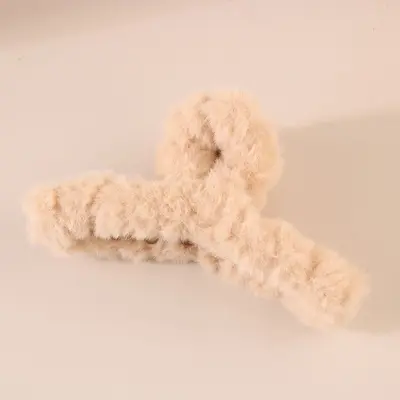 Plüsch-Haarspange, voluminöse Haarspange, große Größe für dickes Haar, Hai-Haarspange, Haarspange für Herbst und Winter hinten am Kopf, einfaches Haaraccessoire. - 9
