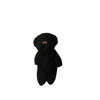 Mini peluş ayı, 3.5-4.5 cm, eklemli, siyah/beyaz