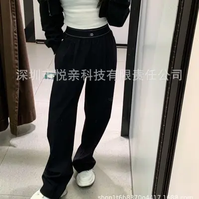 A1女士瑜伽长裤高腰提臀跑步运动高弹速干拼网透气健身裤显瘦阔腿 - 6