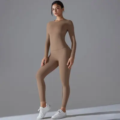 Kadın Uzun Kollu Yoga Üst Takımı, Cilt Dostu, Pilates ve Koşu İçin - 9