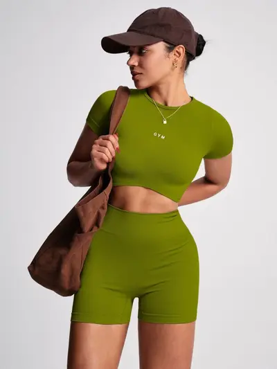 Hochtaillierte elastische Yoga-Shorts mit Po-Effekt, figurformend, Fitnessbekleidung - 7