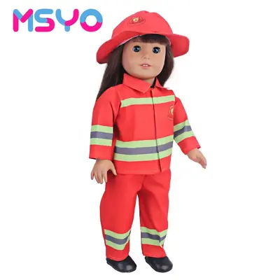 43cm Doll Outfit Set for 18 Inch American Girl Dolls, Firefighter Uniform