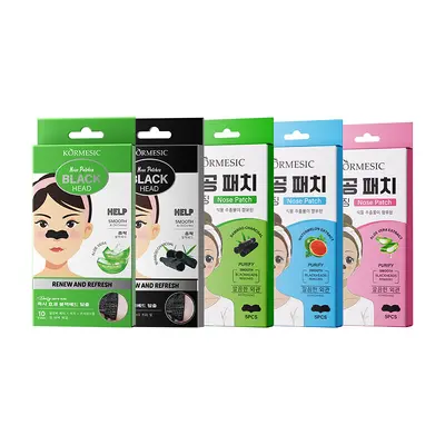 KORMESIC Bamboo Charcoal Cartoon Nose Strips, Blackhead Removal - 6
