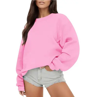Damen Sweatshirt mit Fleecefutter, Rundhals, lockere Passform - 13