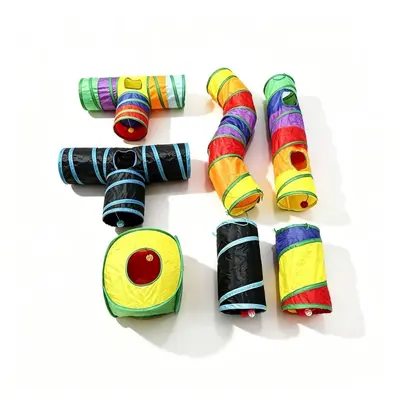 Foldable Rainbow Cat Tunnel, Multifunctional Cat Toy - 6