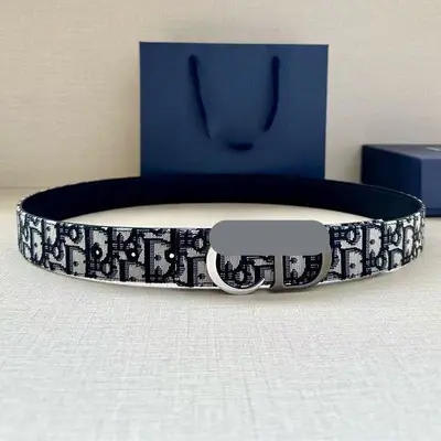 New CD Letter Buckle Genuine Leather Belt Men's Flat Grain First Layer Cowhide Casual Versatile Trendy Business Men's Waist Belt