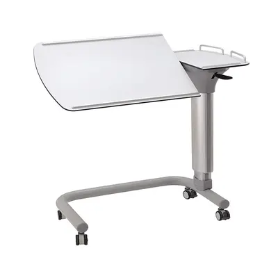Height-Adjustable Mobile Dining Table, Wood Grain, for Hospitals and Nursing Homes - 3