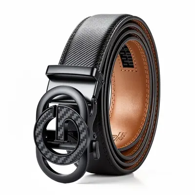 Amazon Cross-border Men's Leather Belt Genuine Leather Automatic Buckle Youth Business Factory Wholesale Belt - 6