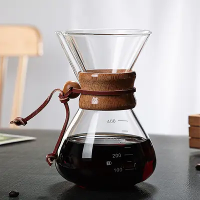 Glaskaffeekanne aus Borosilikatglas mit Filter, Teilkanne - 7