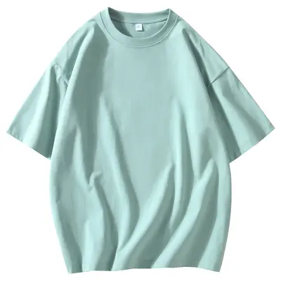 24 Pcs 190g Loose Fit Round Neck Short Sleeve Solid Color T-Shirt - 7