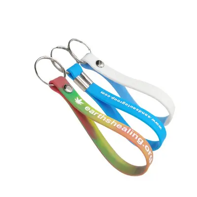 Silicone Bracelet and Keychain, Rubber Bracelet Jewelry