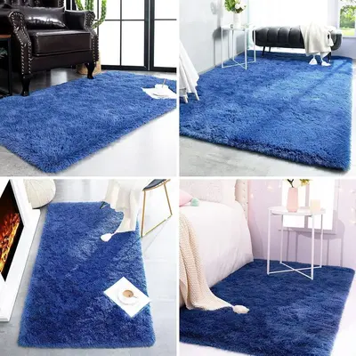 Long Plush Bedroom Bedside Rug, Thickened Soft Carpet for Room - 12